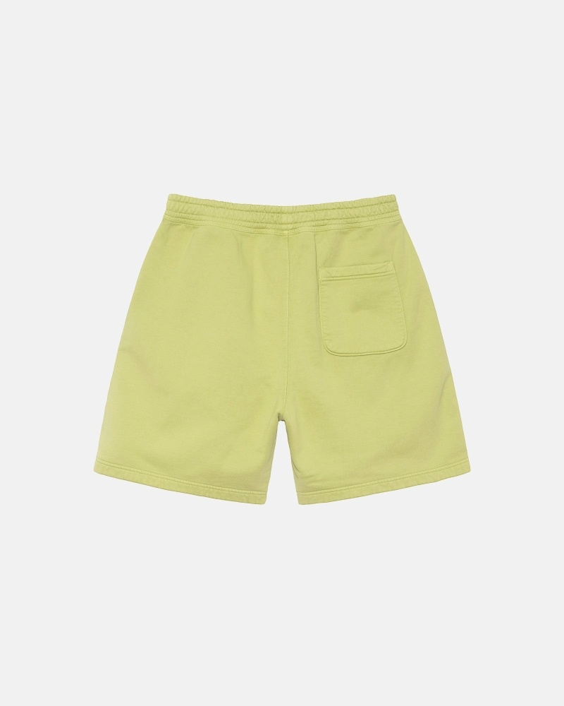 Green Stussy Overdyed Stock Logo Men's Shorts | USA000657