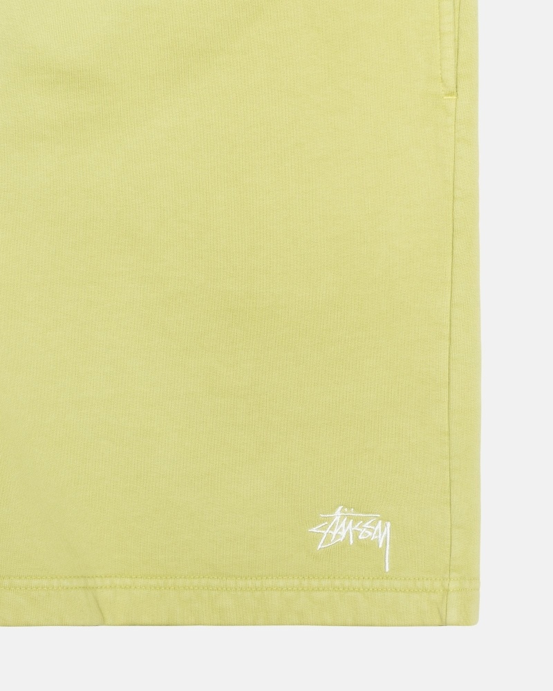 Green Stussy Overdyed Stock Logo Men's Shorts | USA000657