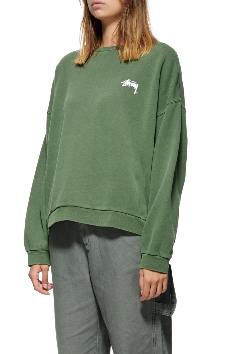 Green Stussy Parkway OS Crew Women's Sportswear | USA000777