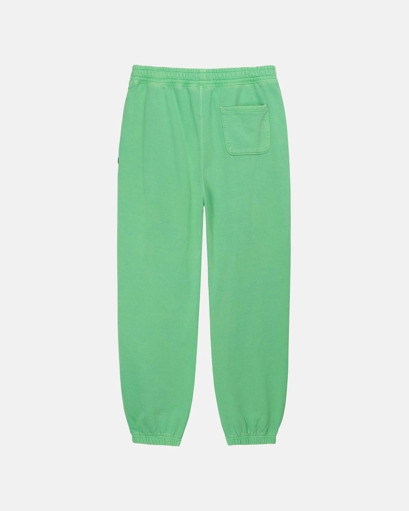 Green Stussy Pigment Dyed Men's Fleece Pants | USA000570