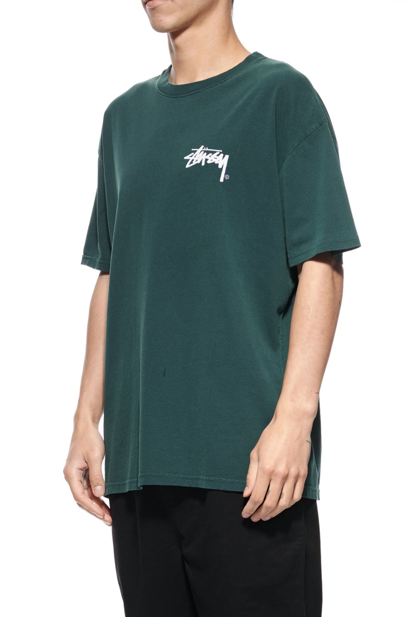 Green Stussy Shadow Stock SS Men's T Shirts | USA000266