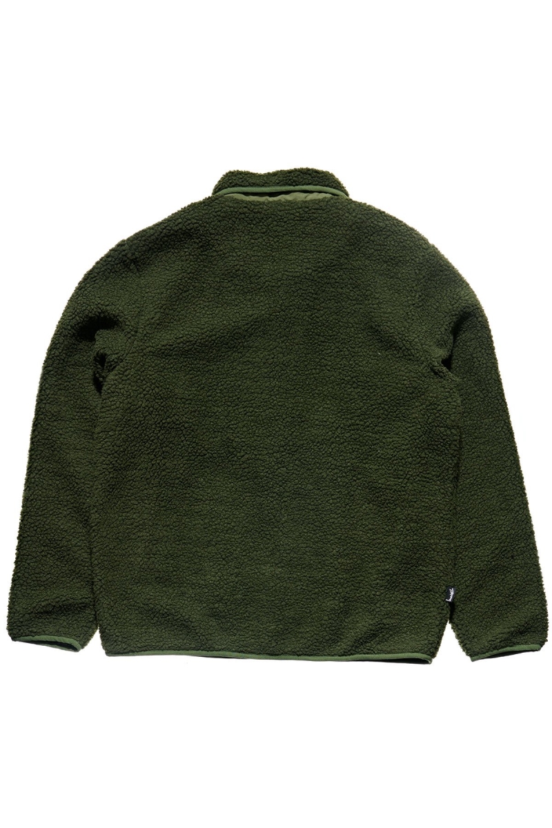 Green Stussy Sherpa Button Down Men's Jackets | USA000358