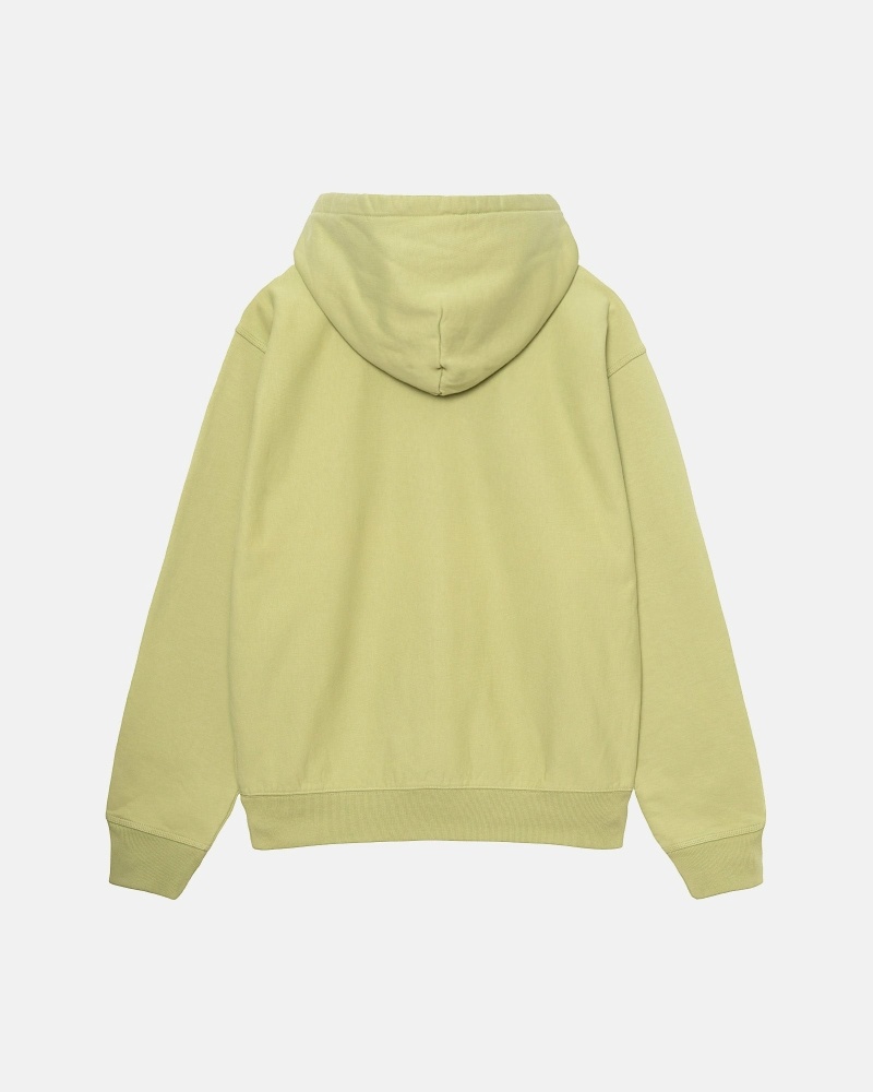 Green Stussy Stock Logo Zip Men's Hoodies | USA000081