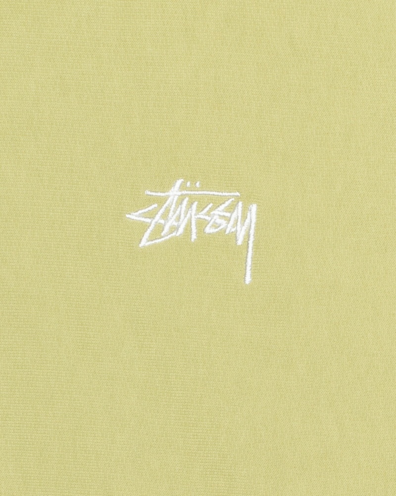 Green Stussy Stock Logo Zip Men's Hoodies | USA000081