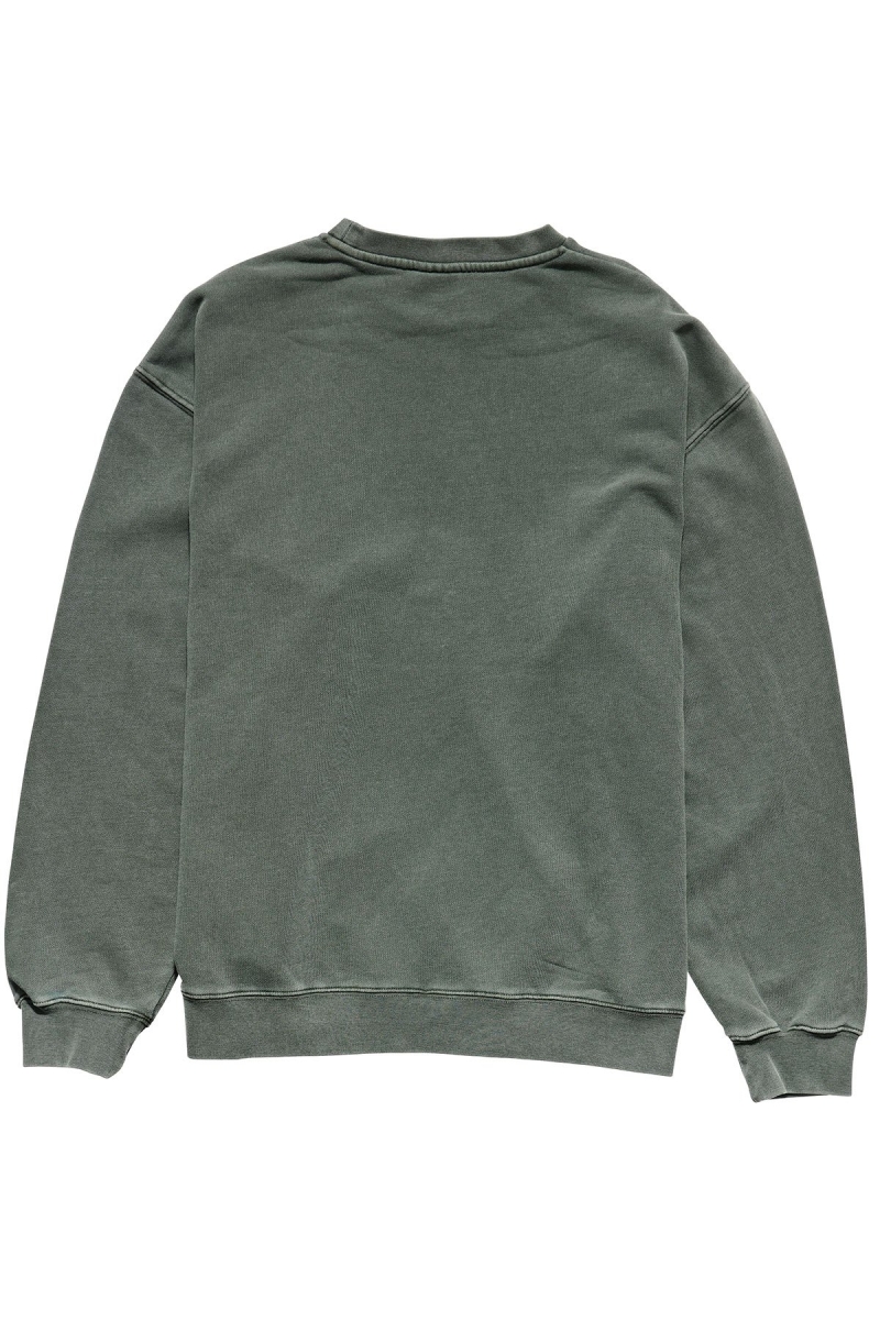 Green Stussy Stock Shadow Crew Men's Sweaters | USA000854