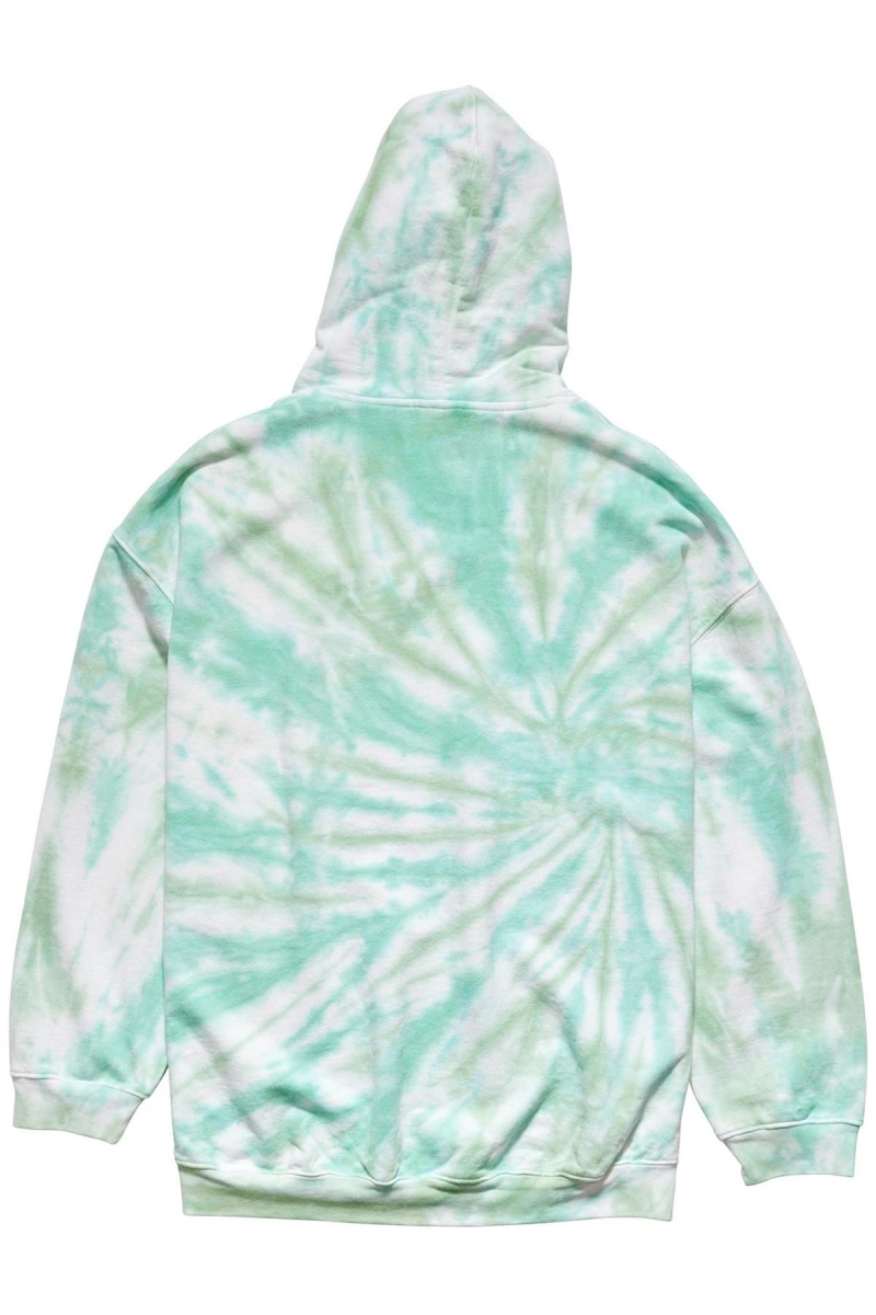 Green Stussy Warped Tie Dye Hood Women's Sportswear | USA000804