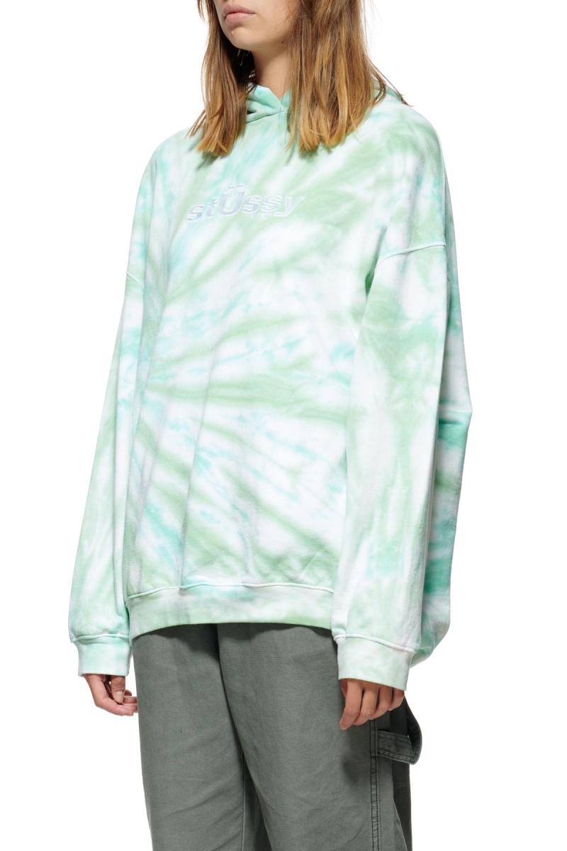 Green Stussy Warped Tie Dye Hood Women's Sportswear | USA000804