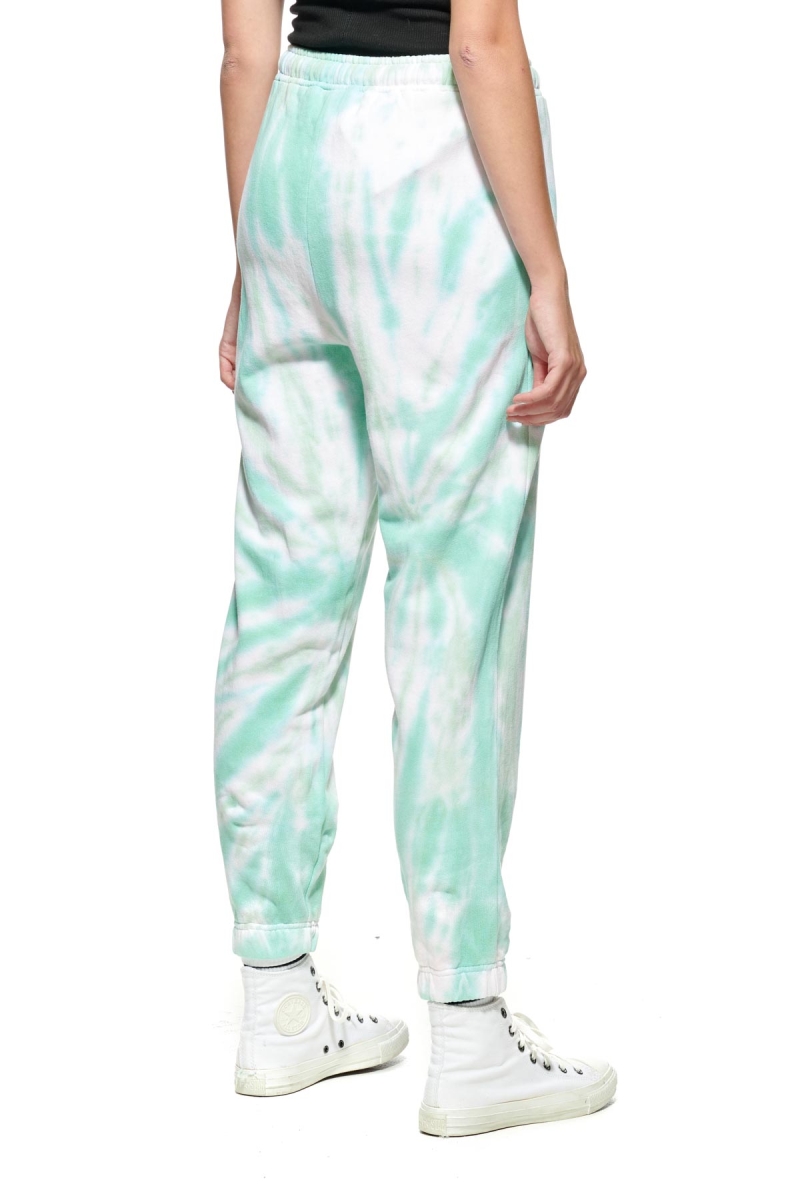 Green Stussy Warped Tie Dye Trackpant Women's Track Pants | USA001011