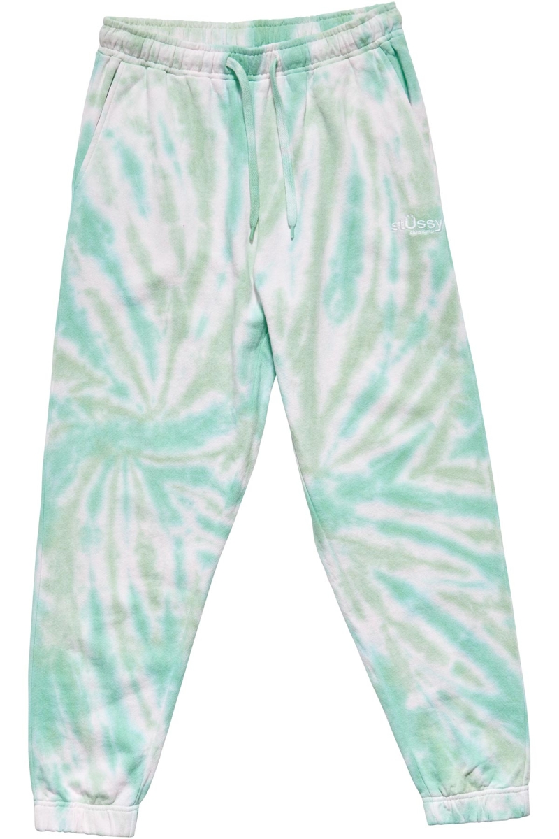 Green Stussy Warped Tie Dye Trackpant Women\'s Track Pants | USA001011