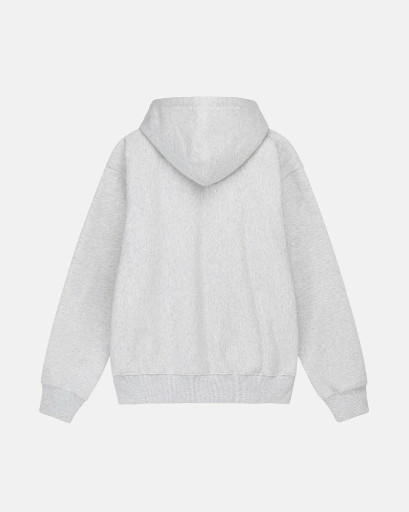 Grey Stussy Block Sport Zip Men's Hoodies | USA000024