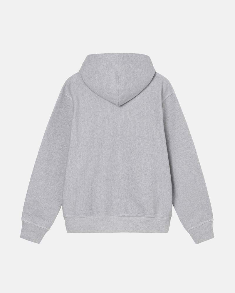 Grey Stussy Contrast Stitch Label Men's Hoodies | USA000031