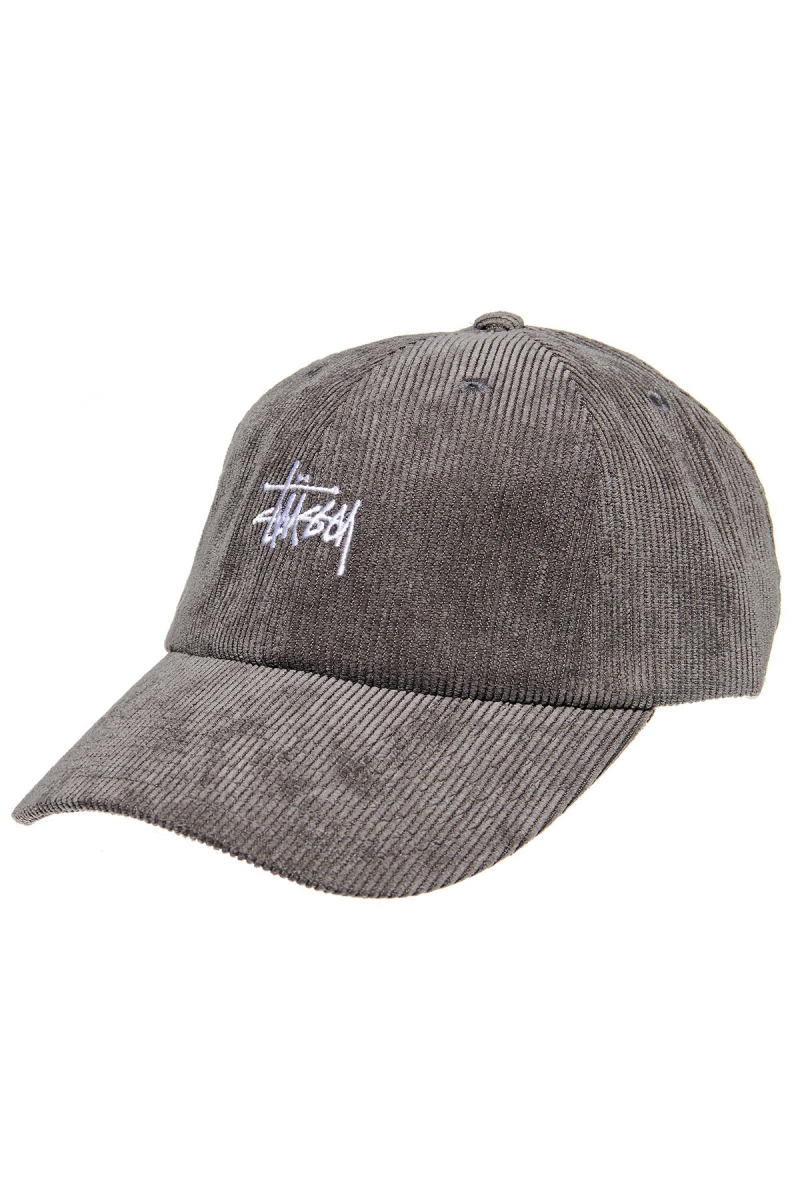 Grey Stussy Graffiti Cord Low Pro Men\'s Hats | USA000446