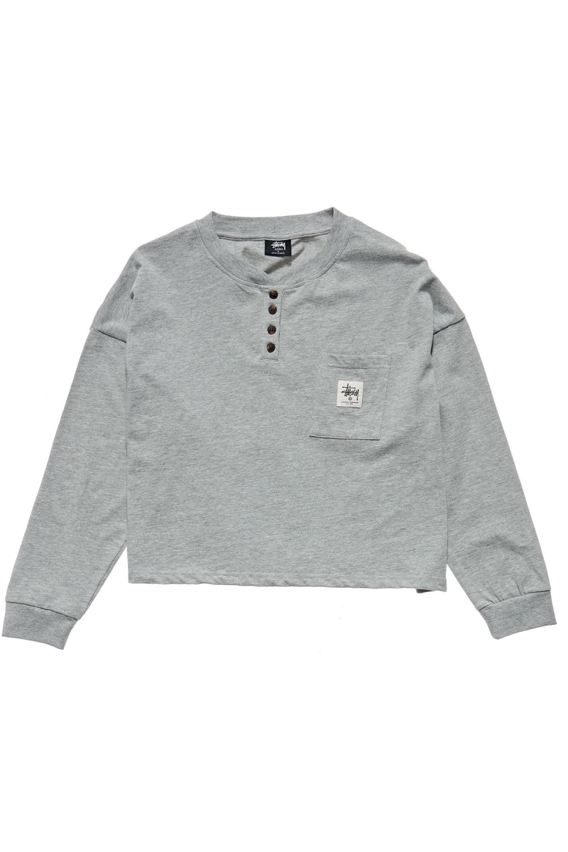 Grey Stussy Jerome Henley Women\'s Sportswear | USA000772