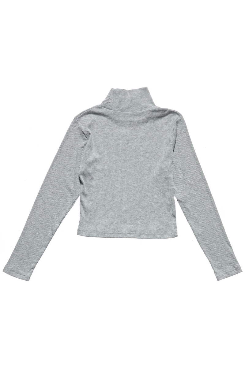 Grey Stussy Leigh Turtleneck Women's Sweatshirts | USA000933