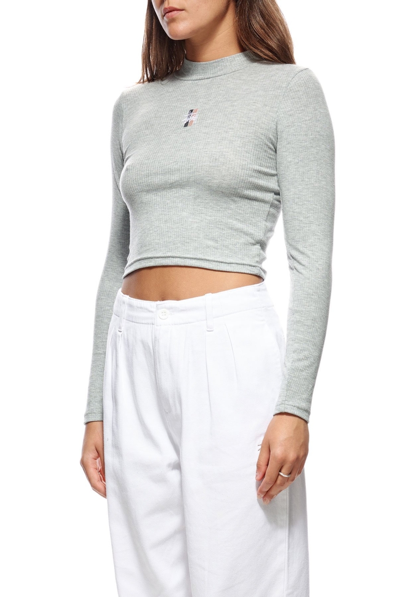 Grey Stussy Leigh Turtleneck Women's Sweatshirts | USA000933