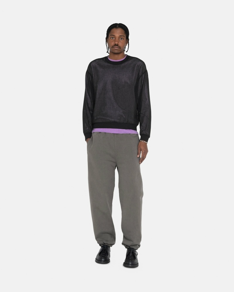 Grey Stussy Pigment Dyed Men's Fleece Pants | USA000576