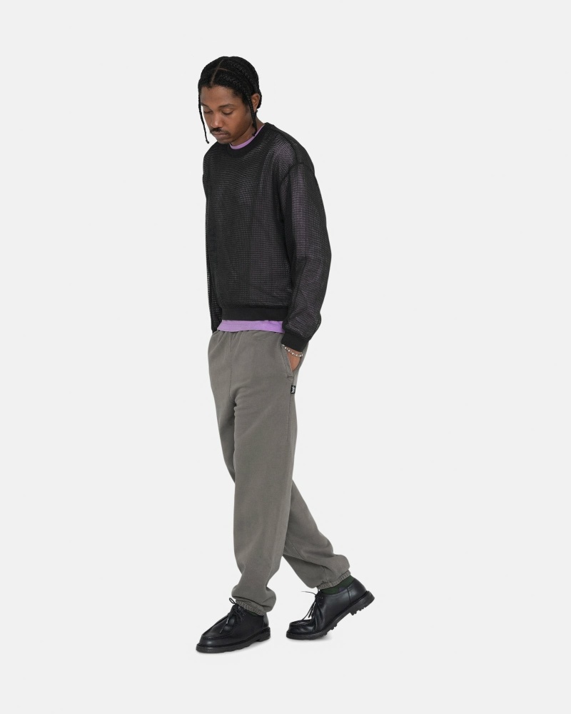 Grey Stussy Pigment Dyed Men's Fleece Pants | USA000576