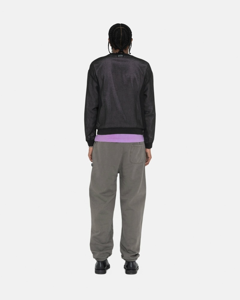 Grey Stussy Pigment Dyed Men's Fleece Pants | USA000576