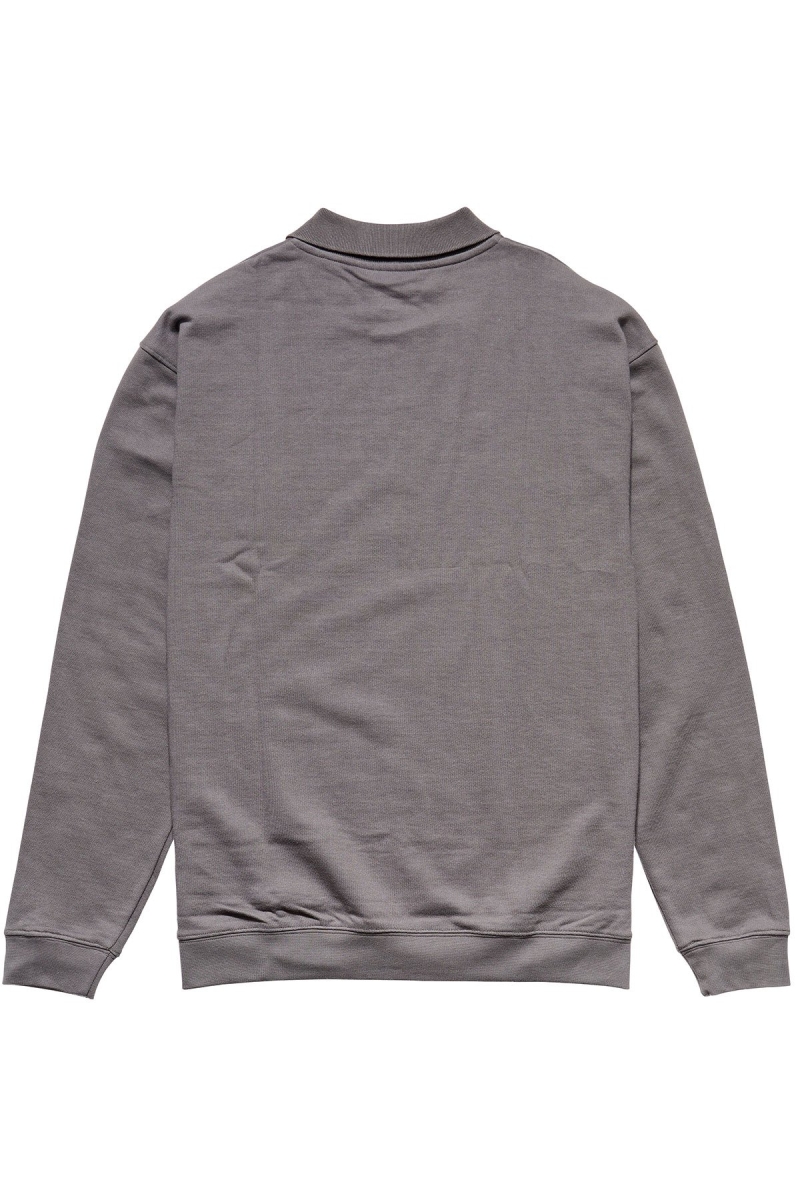 Grey Stussy Polo Fleece Men's Shirts | USA000332