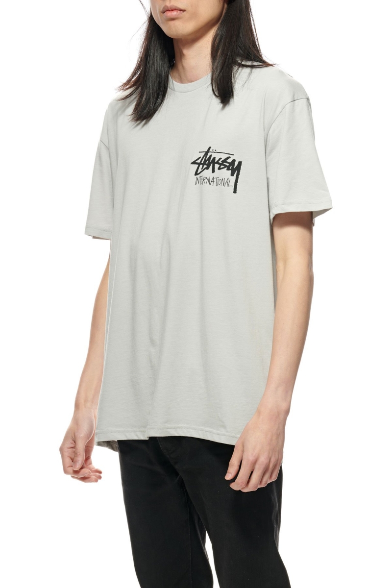 Grey Stussy Solid Stock International SS Men's T Shirts | USA000267