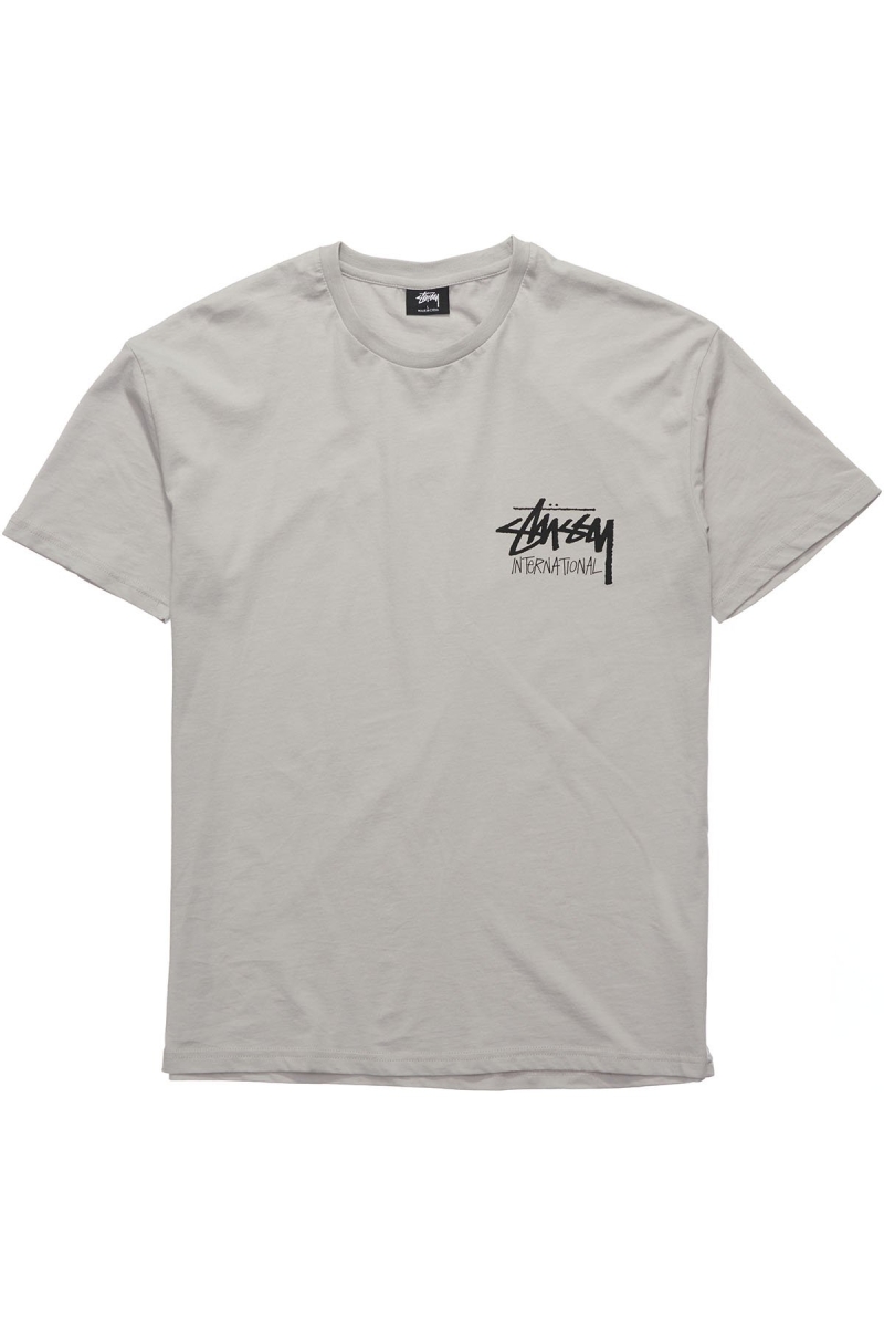 Grey Stussy Solid Stock International SS Men\'s T Shirts | USA000267