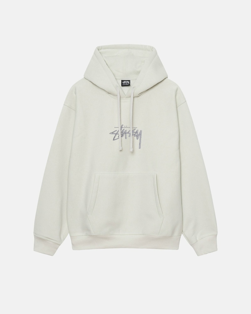 Grey Stussy Stock Logo Applique Men\'s Hoodies | USA000078