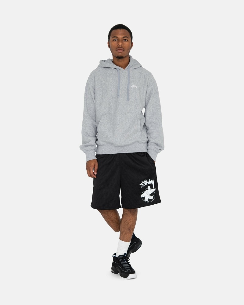 Grey Stussy Stock Logo Men's Hoodies | USA000077