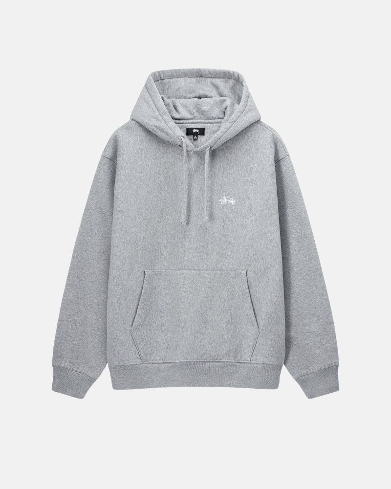 Grey Stussy Stock Logo Men\'s Hoodies | USA000077