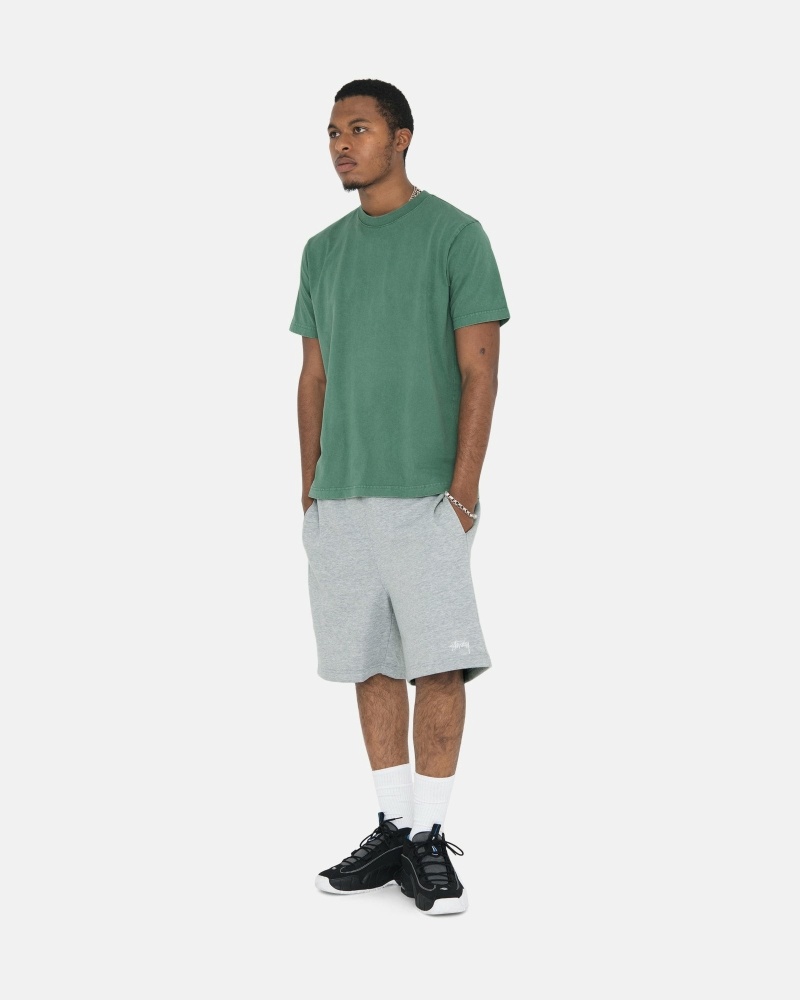 Grey Stussy Stock Logo Men's Shorts | USA000686