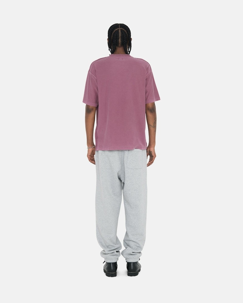 Grey Stussy Stock Logo Men's Sweatpants | USA000889