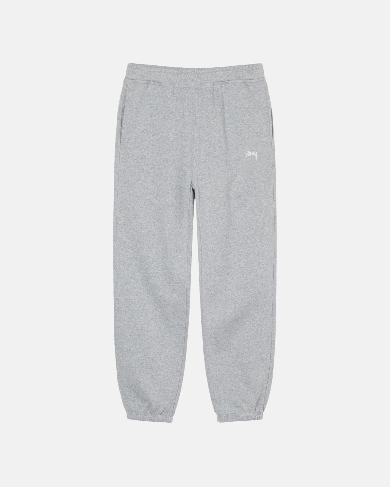 Grey Stussy Stock Logo Men\'s Sweatpants | USA000889