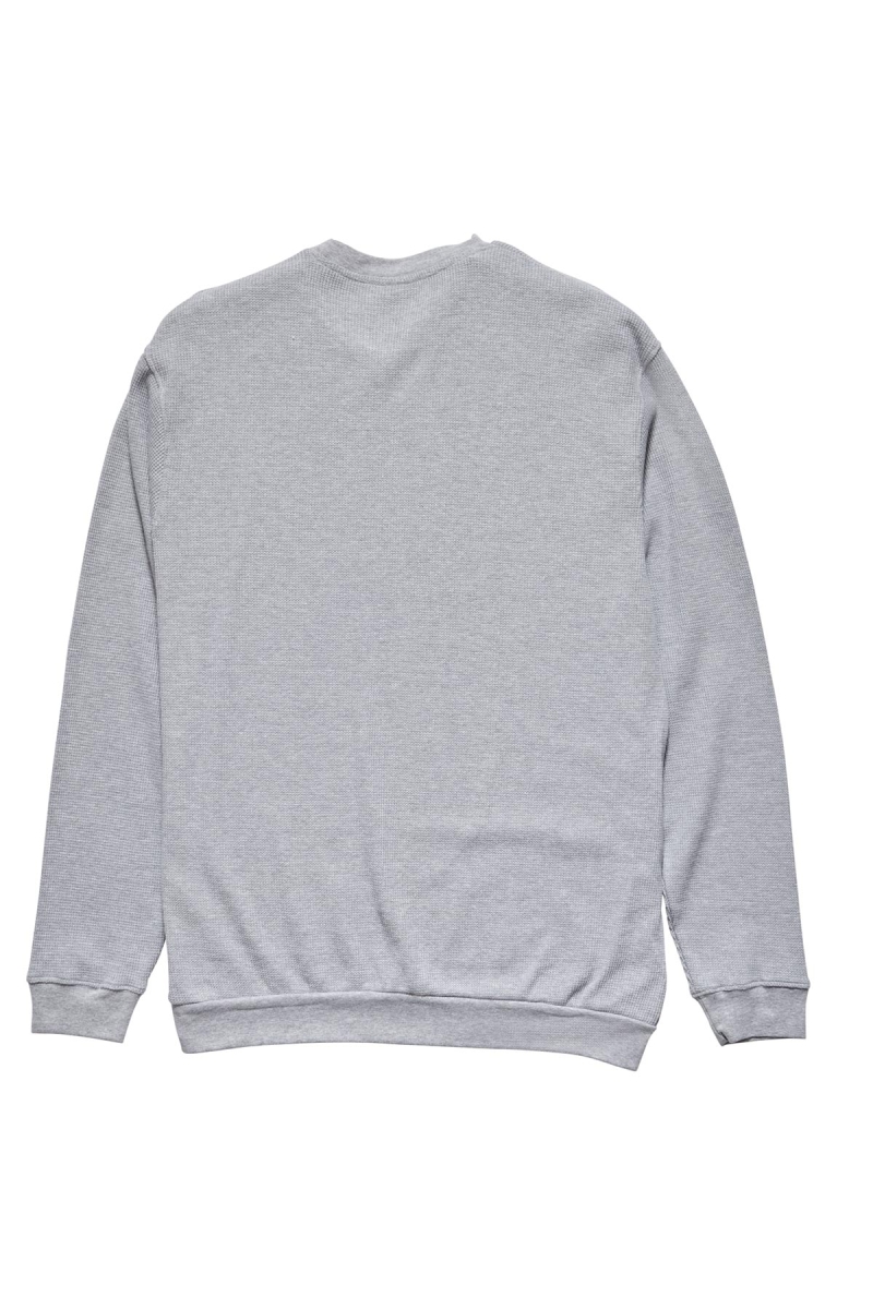 Grey Stussy Workwear Waffle Crew Men's Sweaters | USA000865