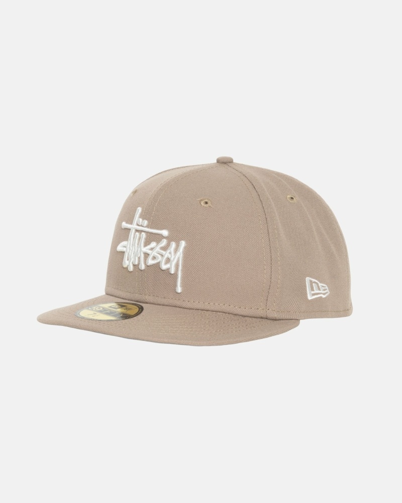 Khaki Stussy Authentic New Era Men's Caps | USA000375