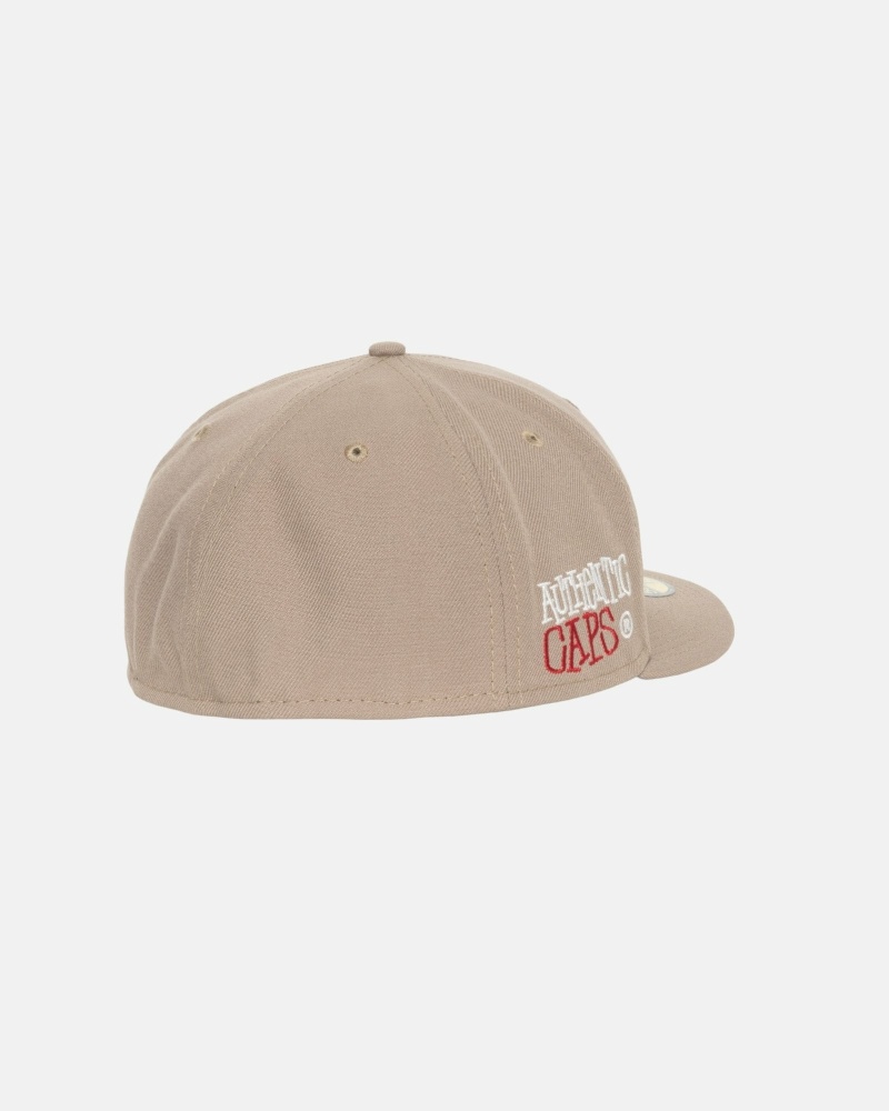 Khaki Stussy Authentic New Era Men's Caps | USA000375