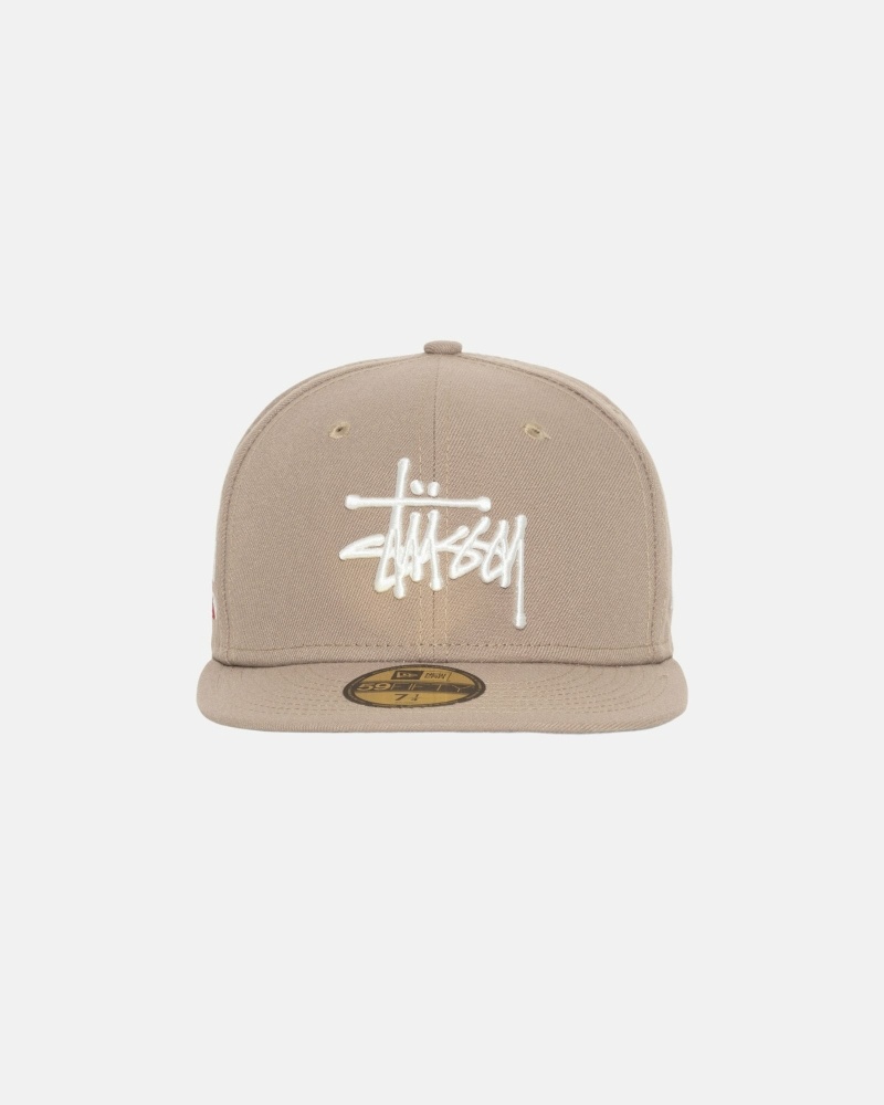 Khaki Stussy Authentic New Era Men\'s Caps | USA000375