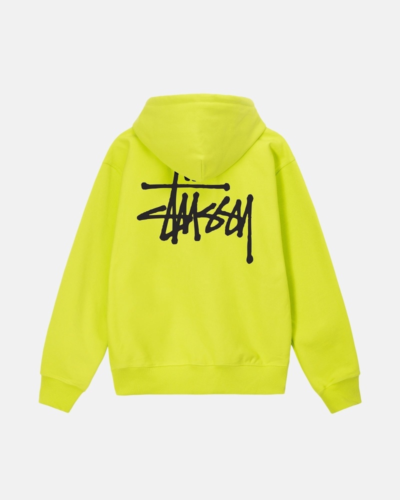 Light Green Stussy Basic Men\'s Hoodies | USA000011