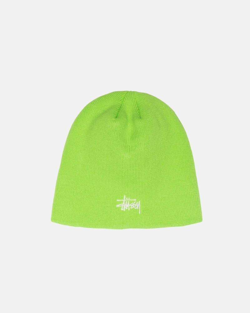 Light Green Stussy Basic Skullcap Men\'s Beanie | USA000386