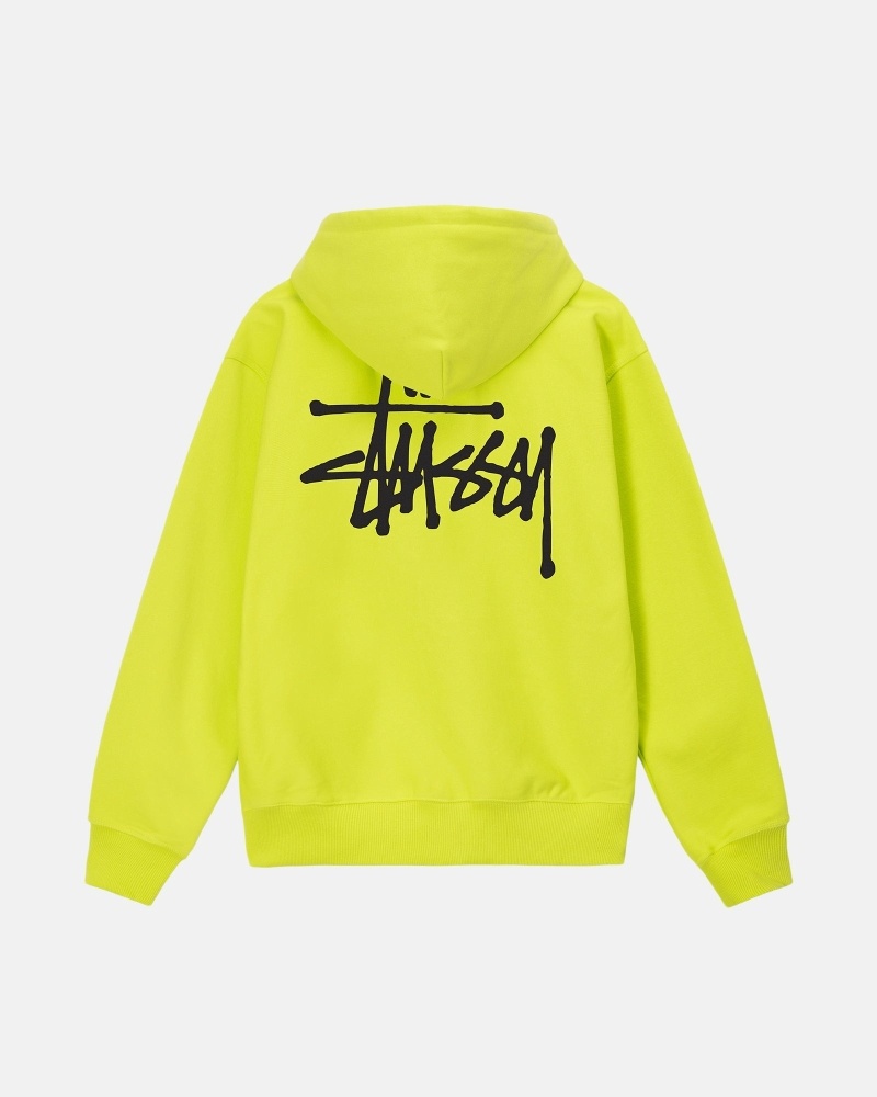 Light Green Stussy Basic Zip Men's Hoodies | USA000015