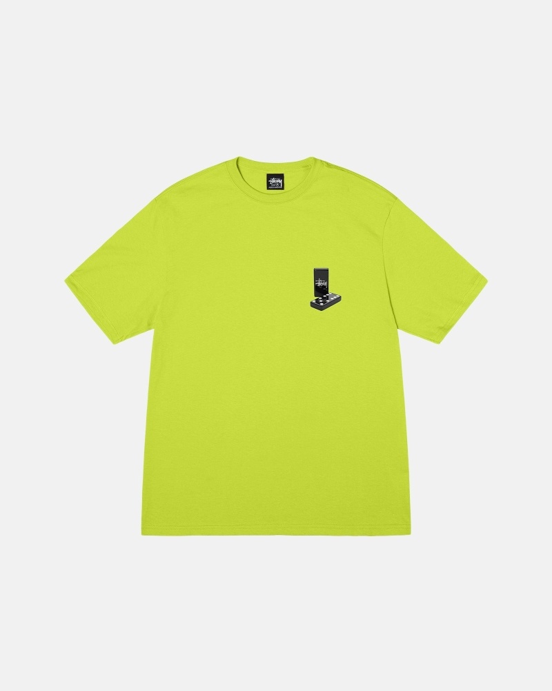 Light Green Stussy Dominoes Men's T Shirts | USA000163