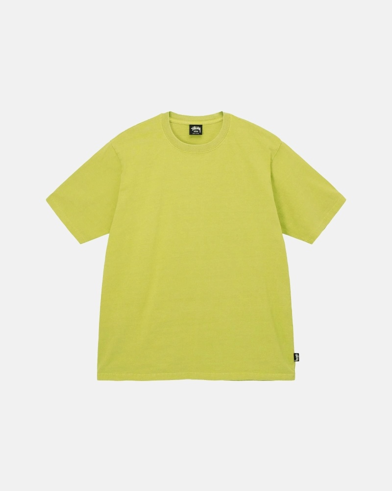 Light Green Stussy Heavyweight Pigment Dyed Crew Men\'s T Shirts | USA000196