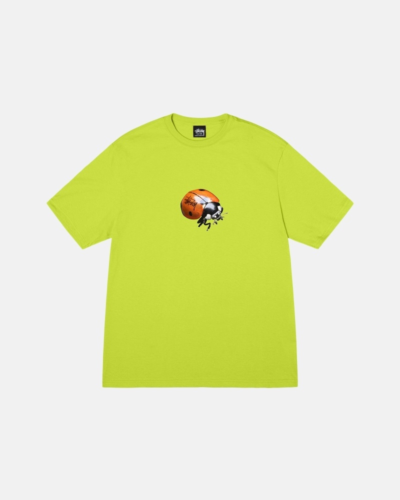 Light Green Stussy Ladybug Men\'s T Shirts | USA000233
