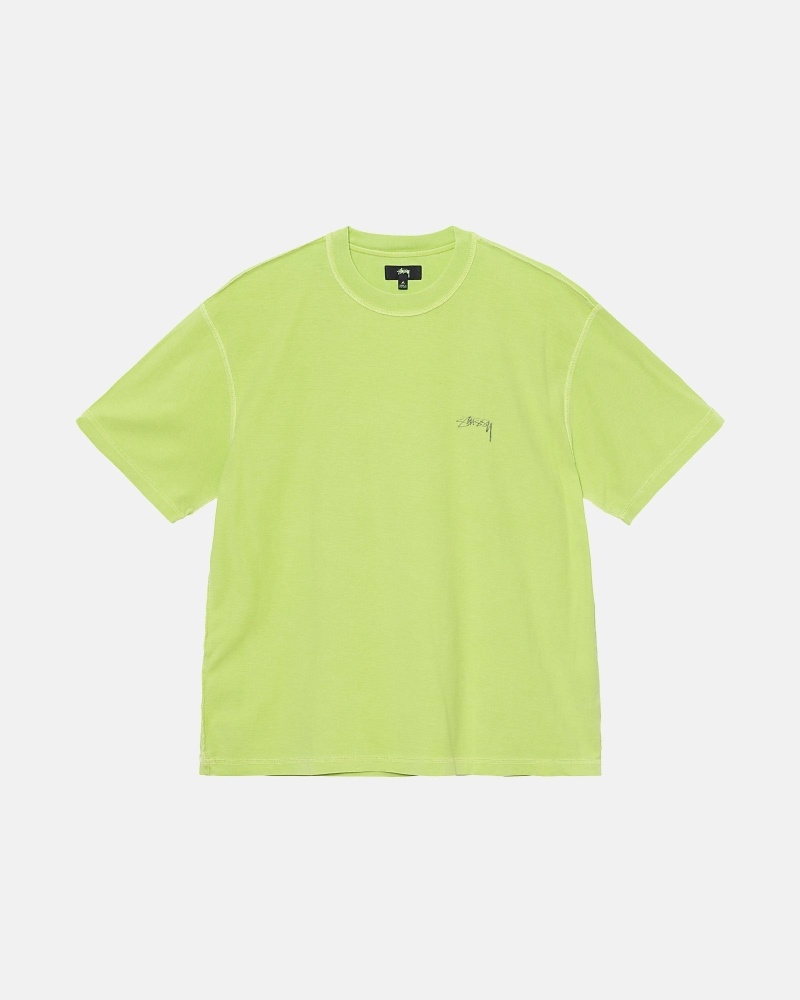 Light Green Stussy Lazy Men\'s T Shirts | USA000242