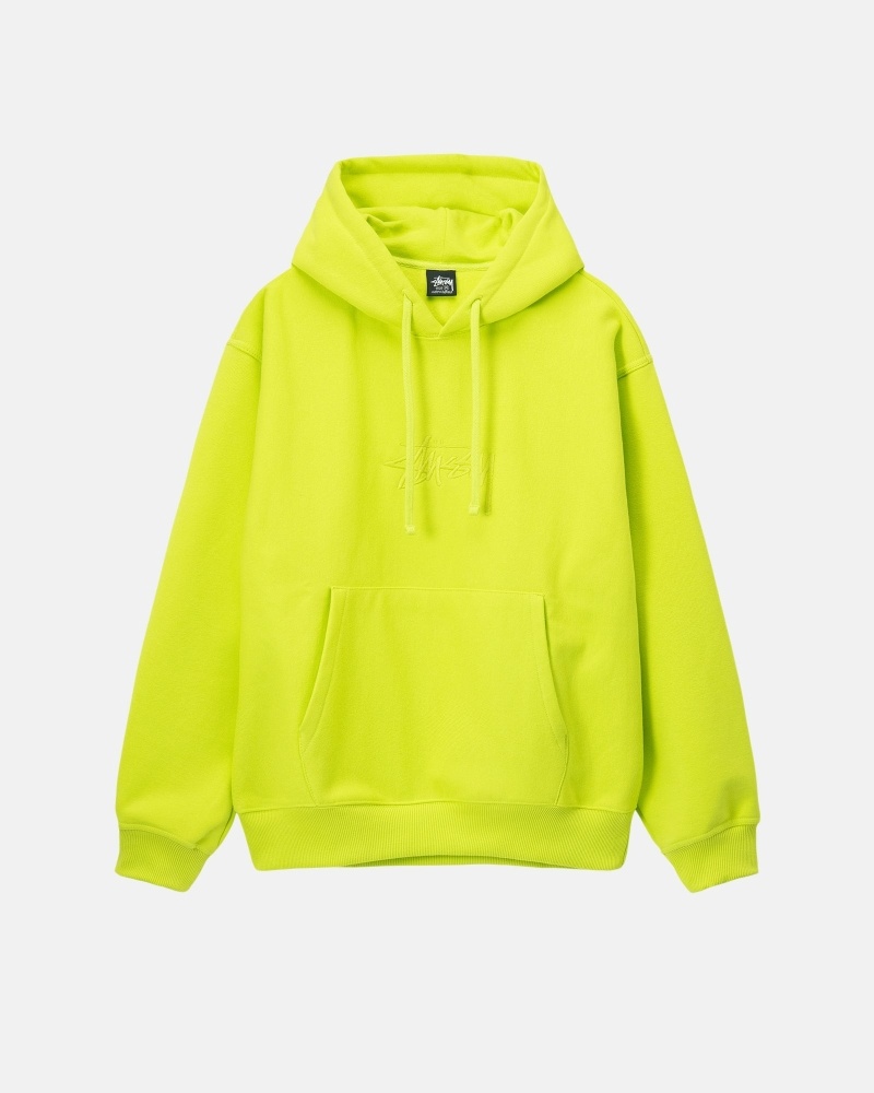 Light Green Stussy Stock Logo Applique Men\'s Hoodies | USA000080