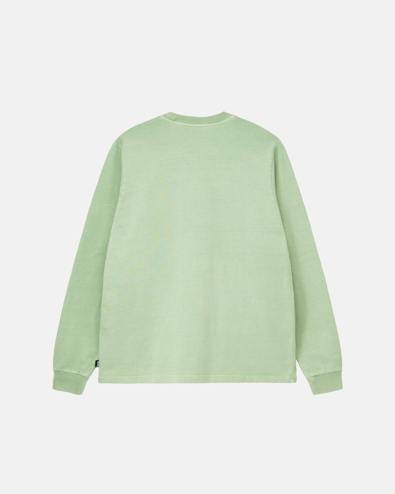 Mint Stussy Heavyweight Pigment Dyed Ls Crew Men's T Shirts | USA000212