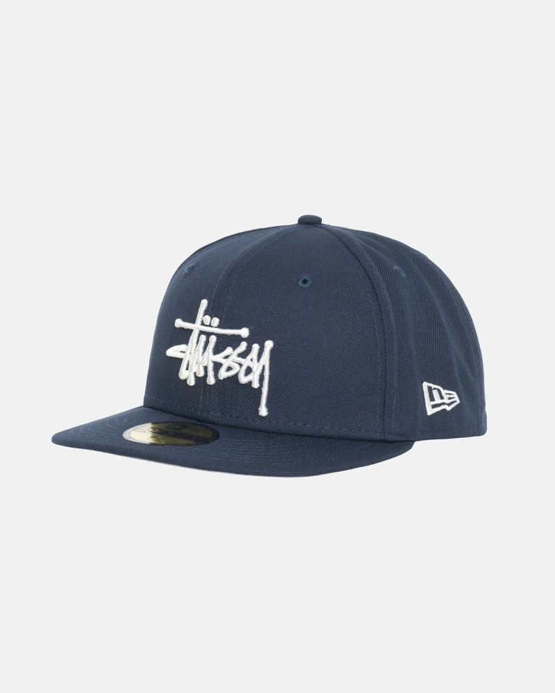 Navy Stussy Authentic New Era Men's Caps | USA000372