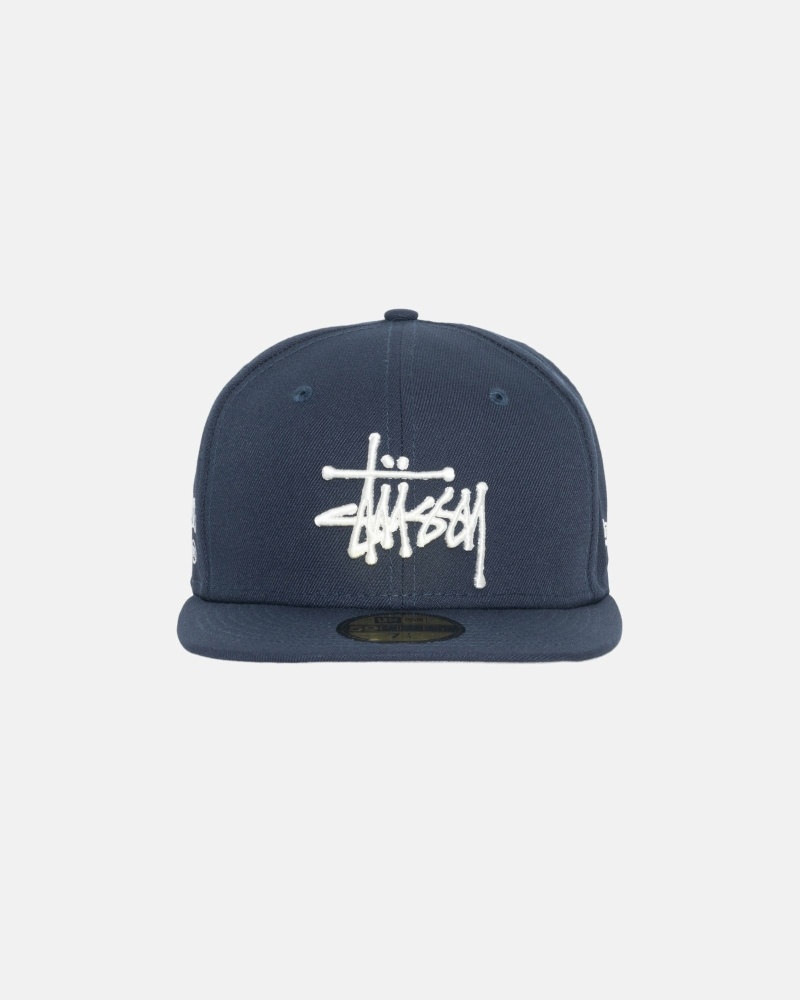 Navy Stussy Authentic New Era Men\'s Caps | USA000372