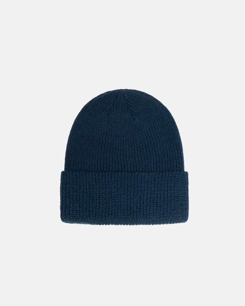 Navy Stussy Basic Cuff Men's Beanie | USA000384