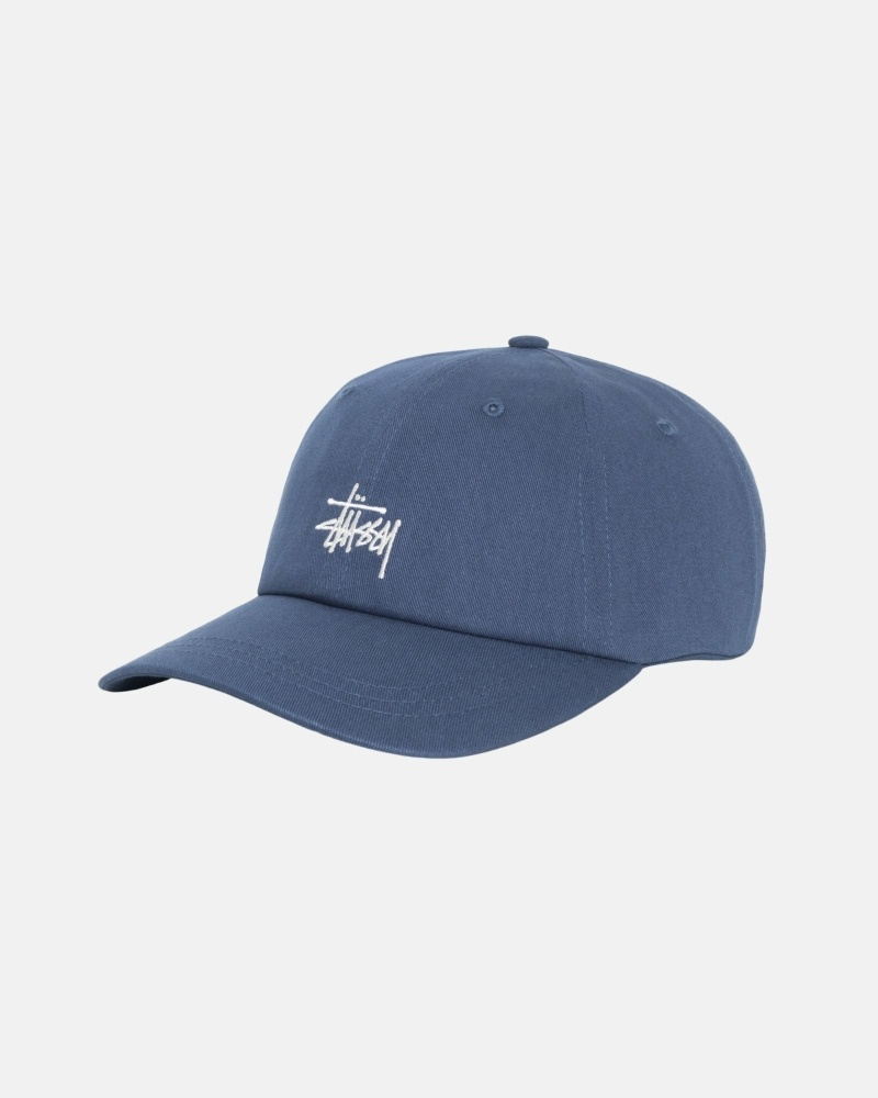 Navy Stussy Basic Stock Low Pro Men's Caps | USA000390