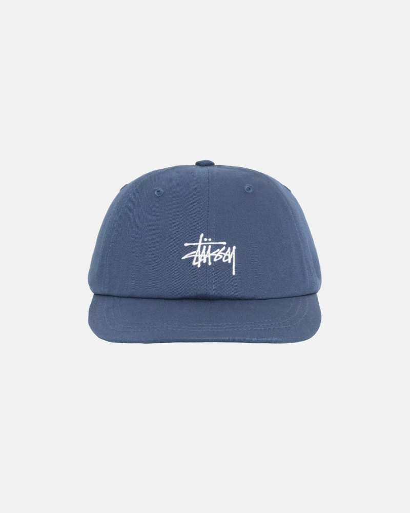 Navy Stussy Basic Stock Low Pro Men\'s Caps | USA000390