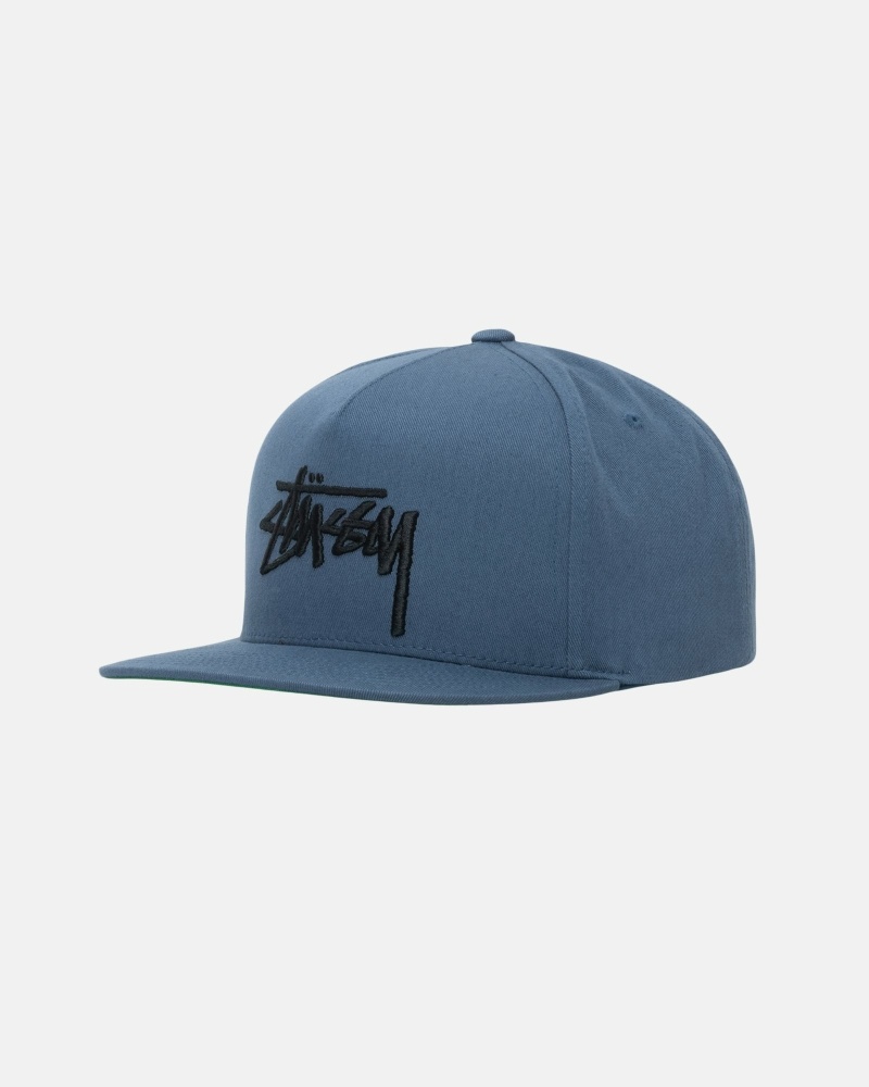 Navy Stussy Big Stock Point Crown Men's Caps | USA000408